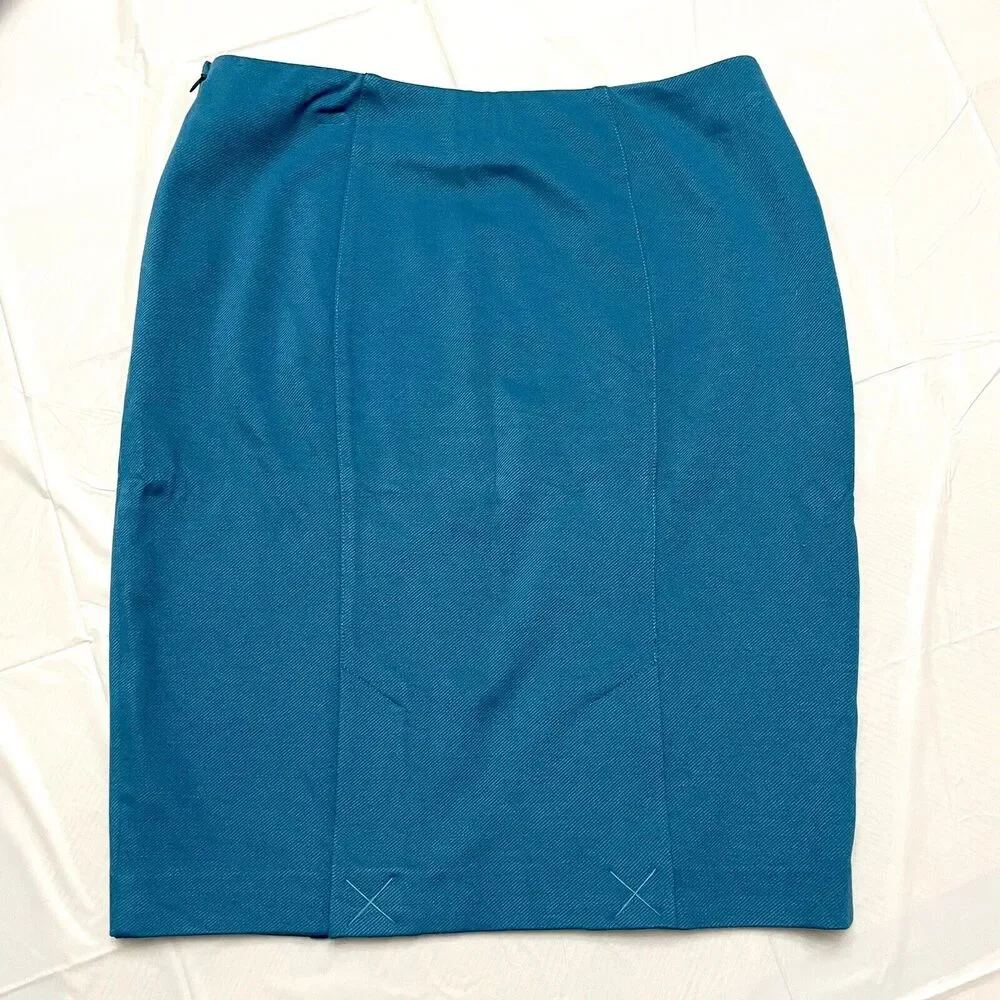 Cabi 3220 Turquoise Blue Stretch Sigourney Pencil Skirt Size 4 *NWT